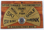Vintage Hyder, Alaska Travel Souvenir Sportsman's Thermometer 5" x 7" Wood Wall Plaque Hanging