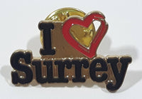I Love Surrey I Heart Surrey Enamel Metal Lapel Pin