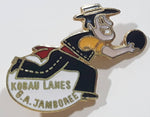 Kobau Lanes G.A. Jamboree Osoyoos B.C. Bowling Alley 7/8" x 1 1/4" Enamel Metal Lapel Pin