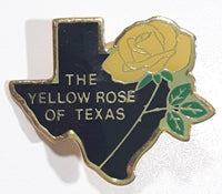 Texas State Shaped "The Yellow Rose of Texas 7/8" x 1" Enamel Metal Lapel Pin
