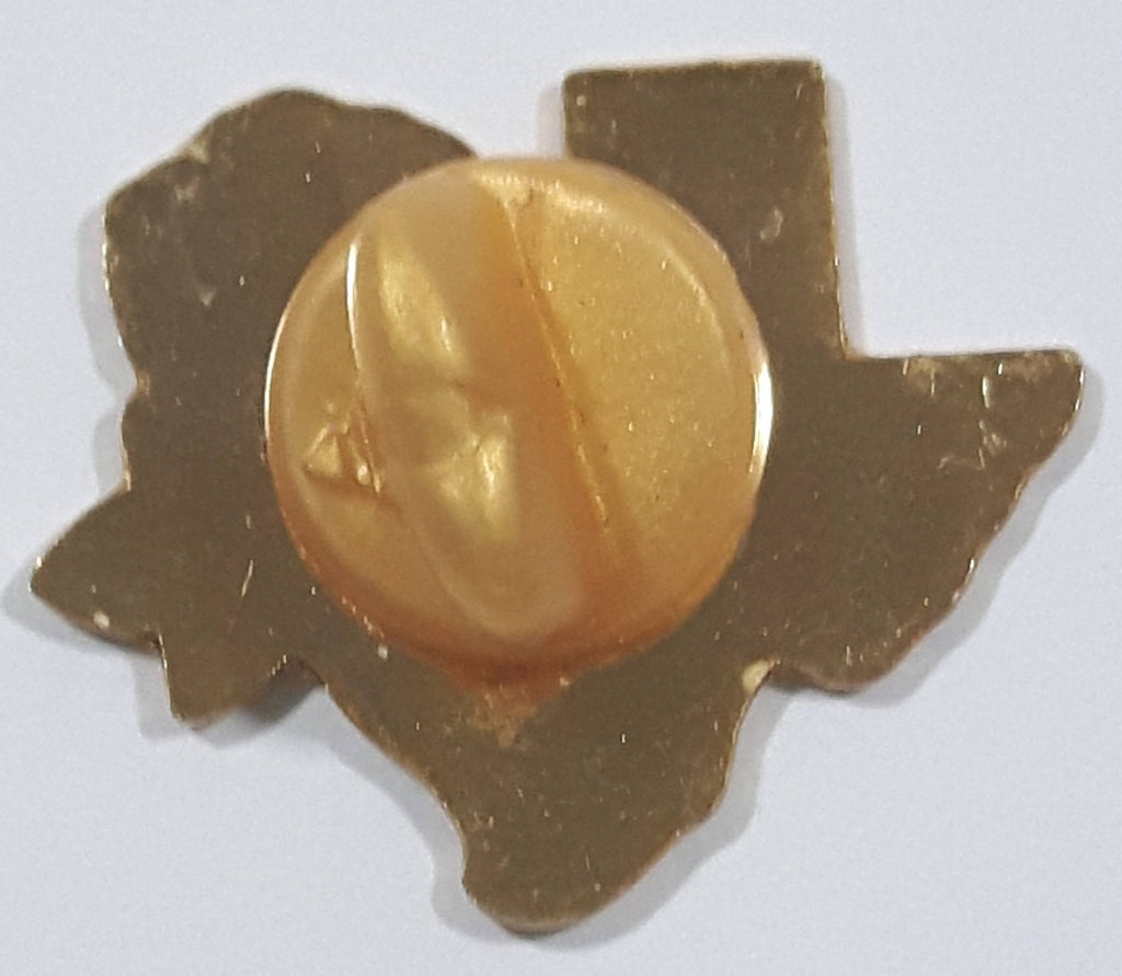 Texas State Shaped "The Yellow Rose of Texas 7/8" x 1" Enamel Metal La