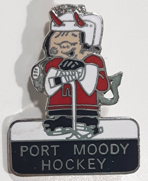 Port Moody Hockey Devil Character 7/8" x 1 1/8" Enamel Metal Lapel Pin