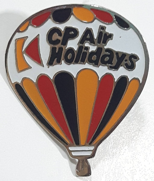 Vintage CP Canadian Pacific Air Holidays Hot Air Balloon Shaped 1" x 1 1/4" Enamel Metal Lapel Pin