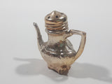 Metal Silver Tone Miniature Teapot Shaped 1 7/8" Tall Salt or Pepper Shaker Made in Japan