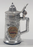 Columbia Icefields Canada 2 1/4" Tall Silver Tone Metal Miniature Stein With Lid