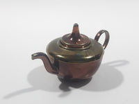 Vintage Teapot Kettle with Removable Lid Brass and Copper 1 1/2" Tall Miniature Dollhouse Size Furniture 75651 Made in England