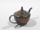 Vintage Teapot Kettle with Removable Lid Brass and Copper 1 1/2" Tall Miniature Dollhouse Size Furniture 75651 Made in England