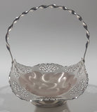 Vintage Silver Plated Brass Metal Candy Dish with Handle 4" x 6"