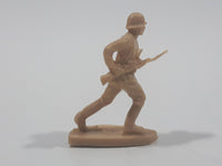 Light Brown Beige Sand Army Military Soldier 1 1/8" Tall Plastic Toy Figure