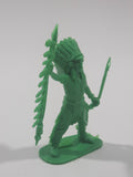 Green Indian Native Chief 2 3/4" Tall Plastic Toy Figure