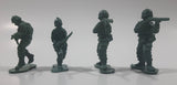 Set of 4 Green Army Military Soldiers 2" Tall Plastic Toy Figures