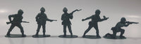 Set of 5 Green Army Military Soldiers 2" Tall Plastic Toy Figures
