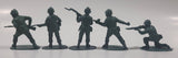 Set of 5 Green Army Military Soldiers 2" Tall Plastic Toy Figures