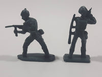 Set of 2 Dark Grey Army Military Soldiers 2" Tall Plastic Toy Figures