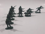 Set of 10 Green Army Military Soldiers 2" Tall Plastic Toy Figures