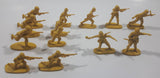 Set of 13 Yellow Army Military Soldiers 2" Tall Plastic Toy Figures