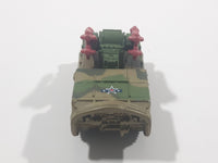 1994 LGT Galoob Micro Machines Scud Missile Rocket Launcher Camouflage Army Olive Green and Brown Die Cast Toy Car Military Weaponry Vehicle - 1 Broken Missile