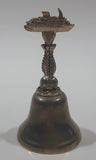 Vintage Cruise Ship Boat Figural Silver Look Metal 3" Tall Bell