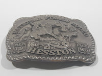 Vintage 1985 NFR National Finals Rodeo Hesston Metal Belt Buckle 3rd Edition Anniversary Series Limited Collector's Buckle