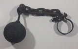 Antique Very Heavy 3 1/2" Cannonball Ball and Chain Ankle Cuff 18" Long