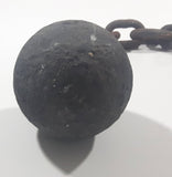 Antique Very Heavy 3 1/2" Cannonball Ball and Chain Ankle Cuff 18" Long