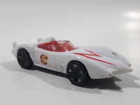 2008 Hot Wheels Mach 5 Speed Racer White Plastic Die Cast Toy Race Car Vehicle
