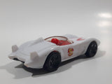 2008 Hot Wheels Mach 5 Speed Racer White Plastic Die Cast Toy Race Car Vehicle