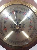 Vintage Gischard Banjo Style Wood Cased Weather Station Thermometer, Barometer Hygrometer Made in Germany
