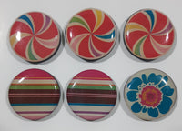 Mixed Colorful 7/8" Round Fridge Magnet Set of 6