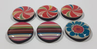Mixed Colorful 7/8" Round Fridge Magnet Set of 6