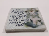 History & Heraldry Ltd Best friends Never fail, Especially Those With paws And A tail 2 3/4" x 2 3/4" Canvas Fridge Magnet