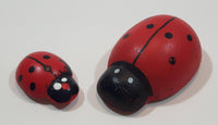 Lady Bugs Hand Painted 5/8" and 1 1 /4" Small Wood Figures