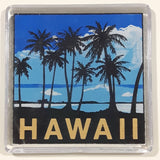 Hawaii Palm Tree Themed 2 3/8" x 2 3/8" Fridge Magnet