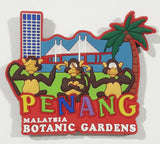 Penang Malaysia Botanic Gardens Wise Monkeys Themed 2" x 3 1/8" Thick Rubber Fridge Magnet