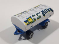 Majorette Milky The Good Milk Trailer White and Blue Die Cast Toy Vehicle Busted Hitch