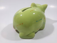 Green and Red Cat Ceramic Coin Bank 5" Long