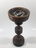 Pedestal Style Wood Candle Stick Holder 9 1/4" Tall