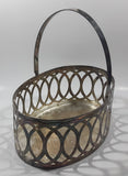Vintage The Bay Silverplated E.P. Steel Large Basket With Handle