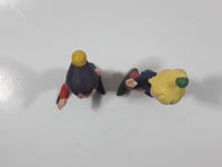 Rare Vintage Pixie Elf Gnome Matte Finish 4 1/8" Tall Ceramic Figures Made in Japan