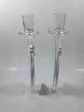 Wedding Table Centerpiece 11" Tall Glass and Resin With Rhinestone Candle Stick Holders