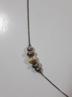 Gold Tone and Silver Tone Metal Bead 34" Long Necklace
