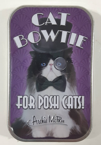 Archie McPhee Cat Bow Tie For Posh Cats! In Tin Metal Container New in Package