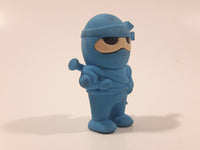 OOLY Blue Ninja 1 3/4" Tall Rubber Toy Figure Eraser