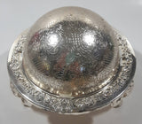 Vintage Silver Plated Dome Roll Top 5 1/4" Diameter Caviar Butter Serving Dish Made in England