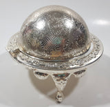 Vintage Silver Plated Dome Roll Top 5 1/4" Diameter Caviar Butter Serving Dish Made in England