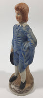 Vintage Homco Blue Boy Holding Black Hat 6" Tall Ceramic Figurine