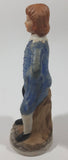 Vintage Homco Blue Boy Holding Black Hat 6" Tall Ceramic Figurine