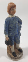 Vintage Homco Blue Boy Holding Black Hat 6" Tall Ceramic Figurine