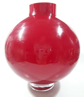 Pier 1 Large Heavy Round Red Art Glass Bulb Vase 9" Tall
