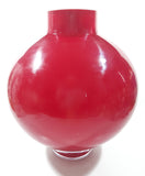 Pier 1 Large Heavy Round Red Art Glass Bulb Vase 9" Tall